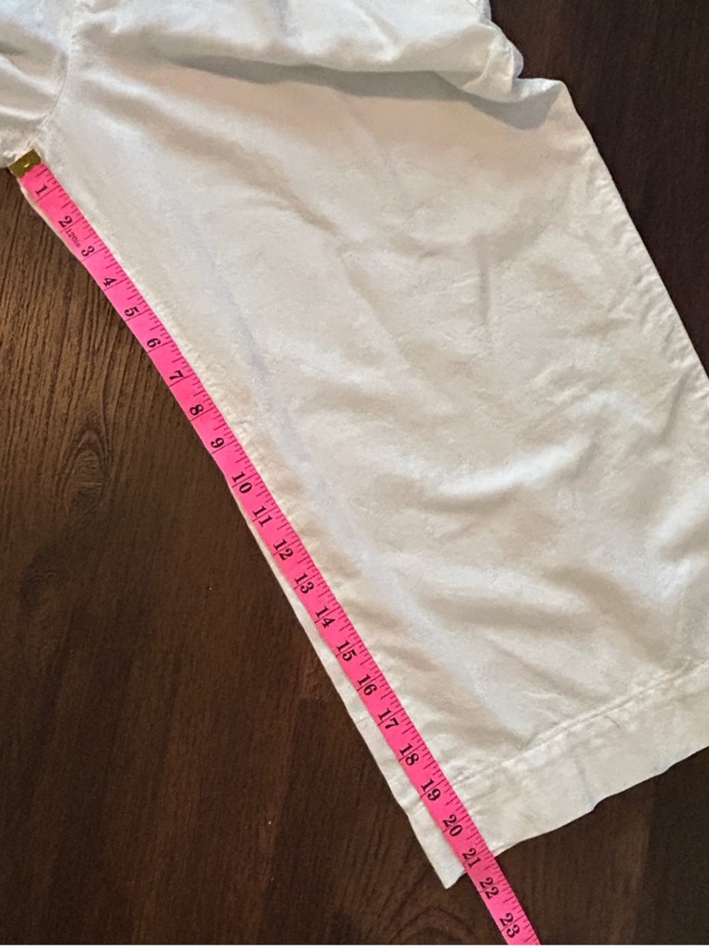 Bella Dahl White Linen Blend Wide Leg Pants Button Front Size L - Picture 8 of 10